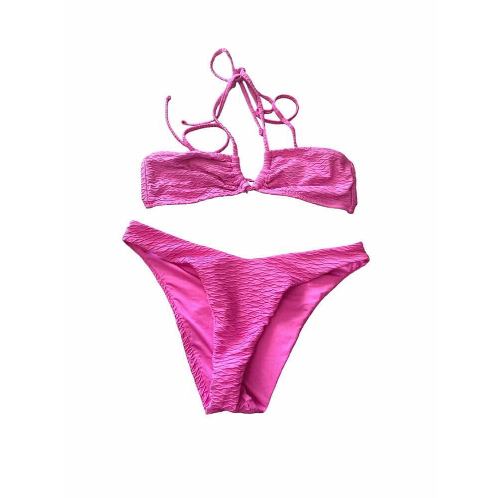 Victoria's Secret Swim Bikini Brazilian Bottoms Bright Pink Size Small